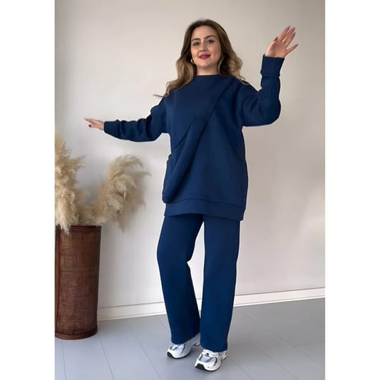 Carryall Winter Fleece Co Ords Set SweatShirt + Trouser + Bag