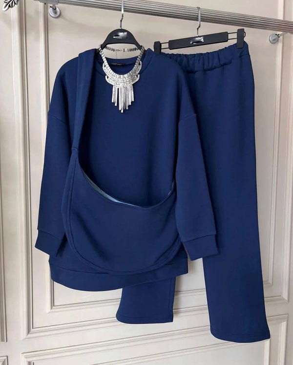 Carryall Winter Fleece Co Ords Set SweatShirt + Trouser + Bag