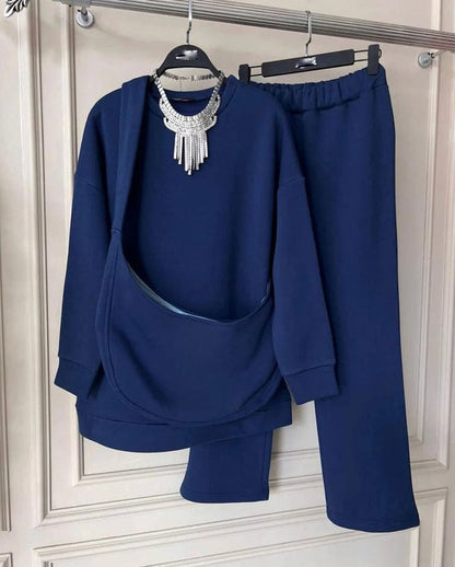 Carryall Winter Fleece Co Ords Set SweatShirt + Trouser + Bag