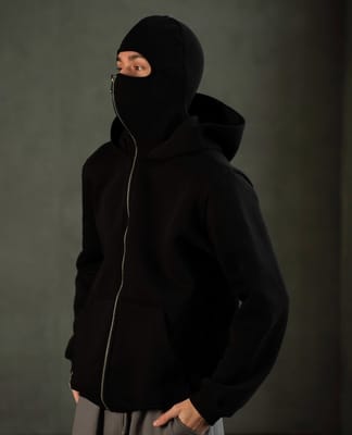 Couple Full Zipper Ninja Hoodie – Streetwear Masked Pullover