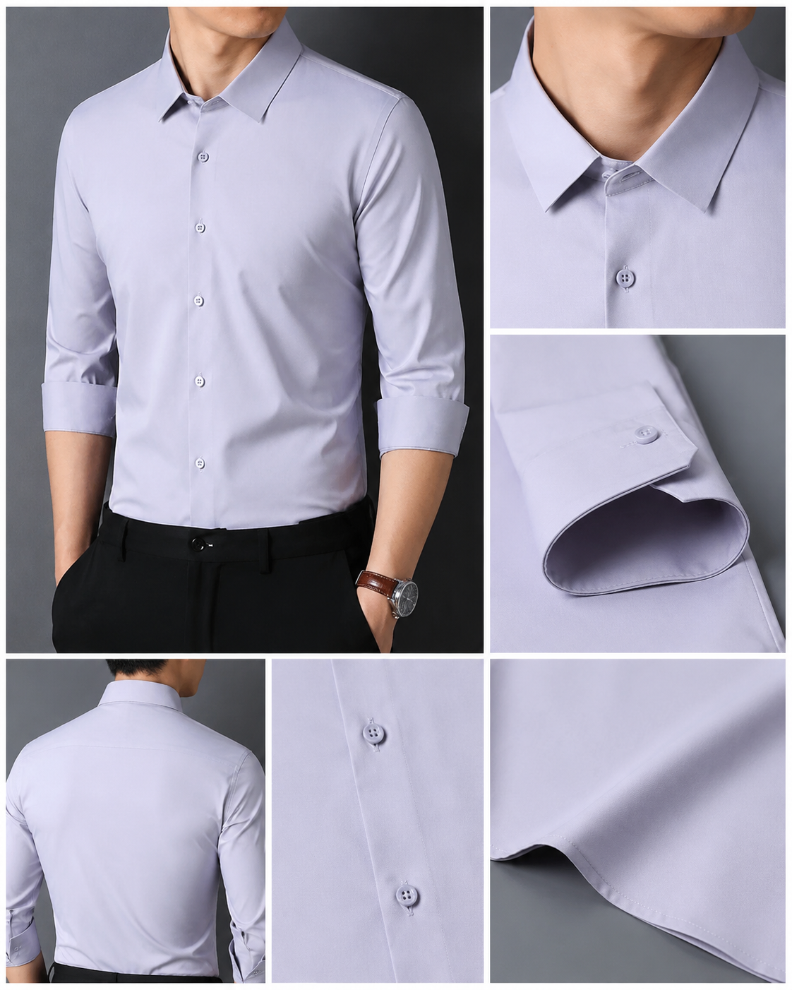 Men's Light Purple Formal Shirt | TM Fashions