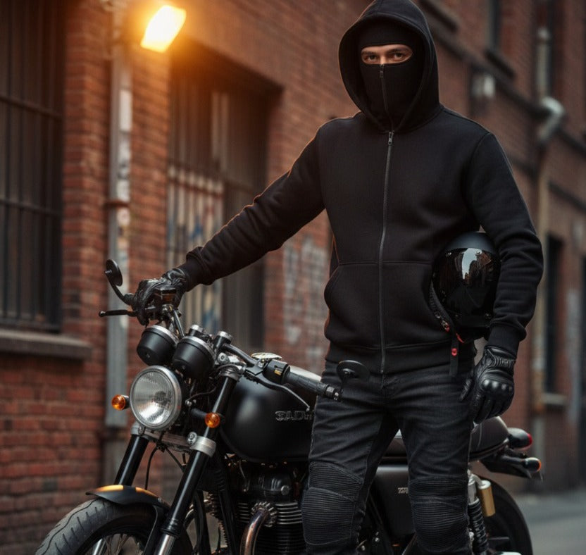 Men's Balaclava Ninja Zipper Hoodie Jacket