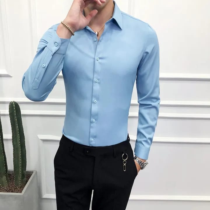 Men's Premium Light Blue Formal Dress Shirt