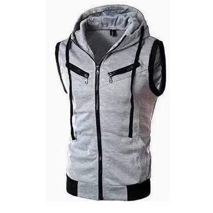 Girls Jaqueta Front Zipper Sleeveless Hoodies